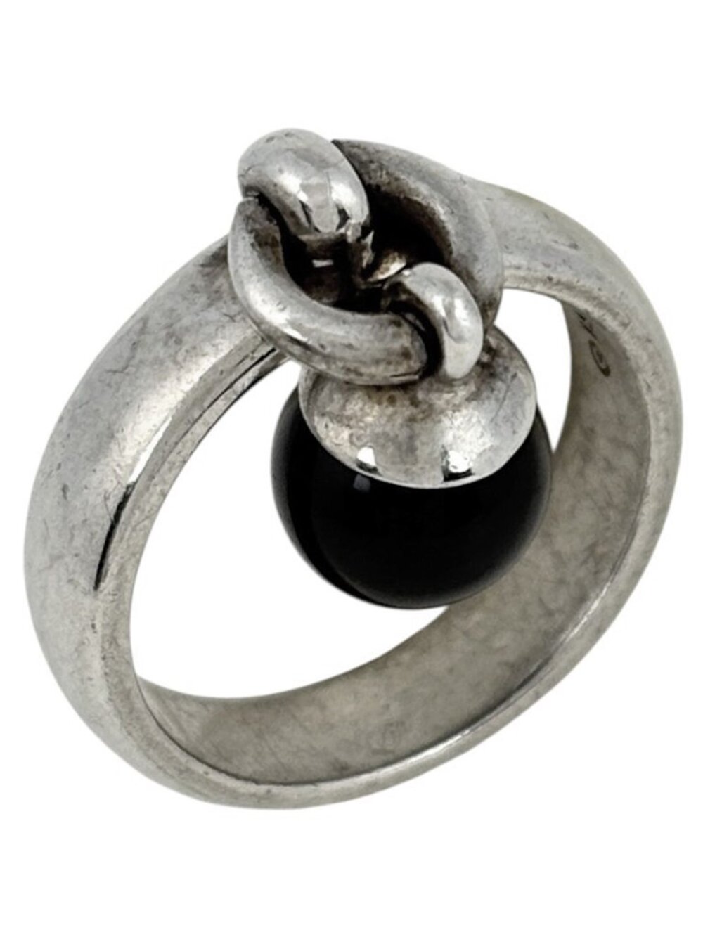 Tiffany & Co Ring Ball Swing 925 Sterling Silver Black
